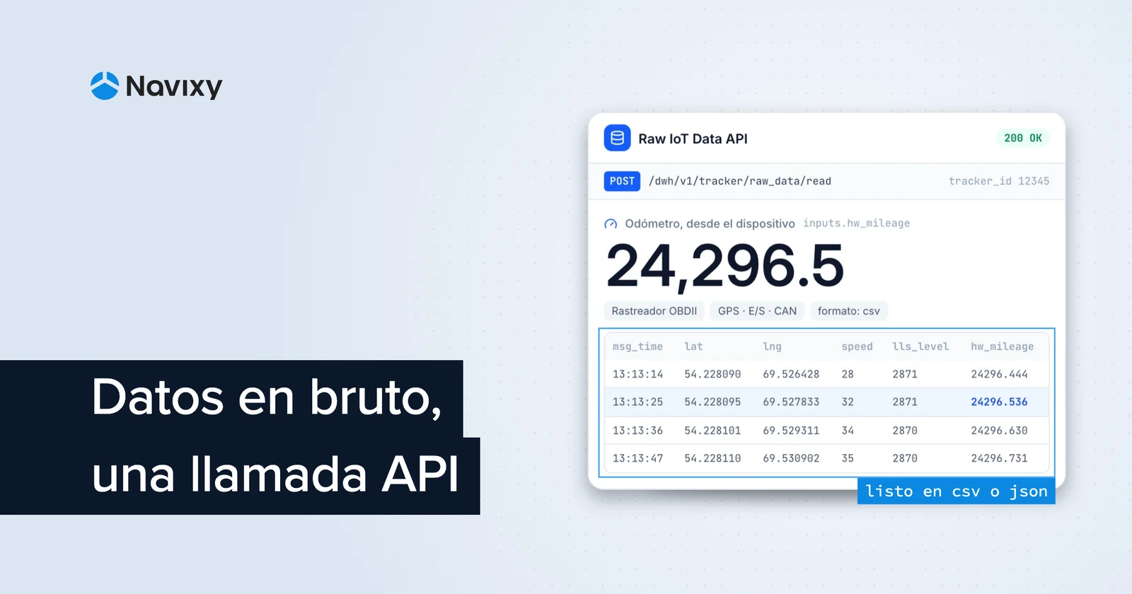 Acceda a datos telemáticos en bruto a través de API