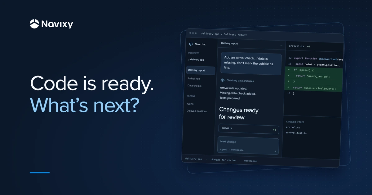 Code is ready. What’s next? An agent workspace with chats, a conversation, and a source-code diff.