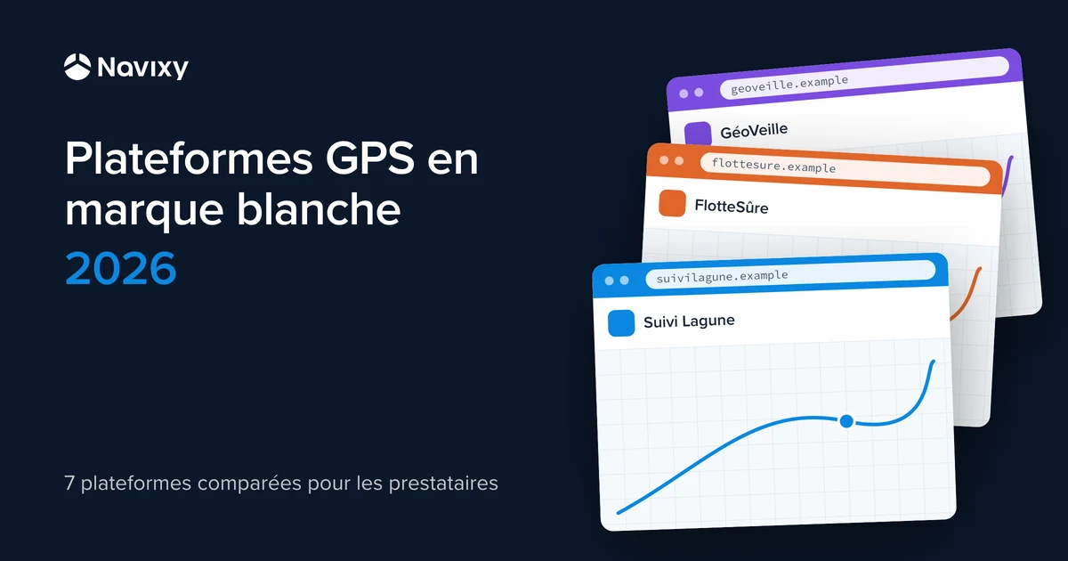 Trois fenêtres de la même plateforme de suivi, chacune sous sa propre marque, son nom et sa couleur