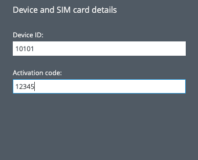 activation 2 Enter device ID and activation code